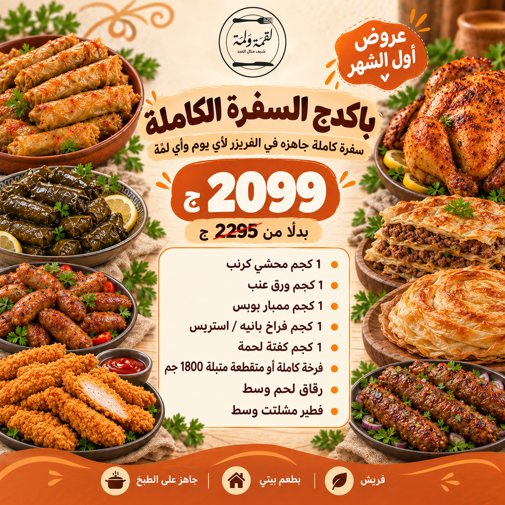 باكدج السفرة الكاملة — 2099 ج بدل 2295 ج