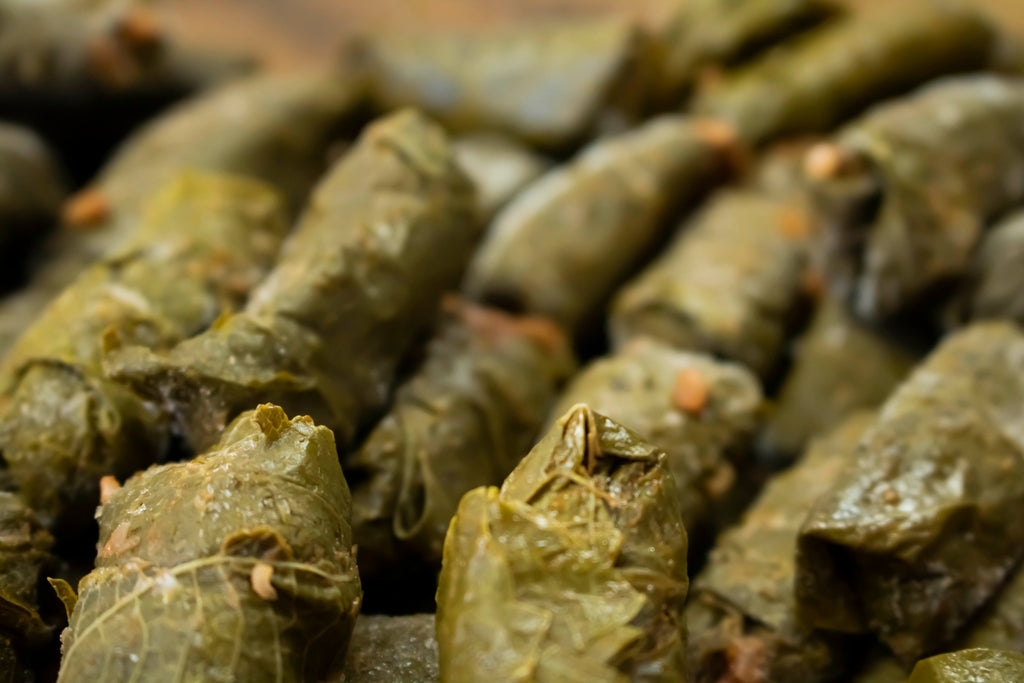 Stuffed Vine Leaves + Cooking Broth