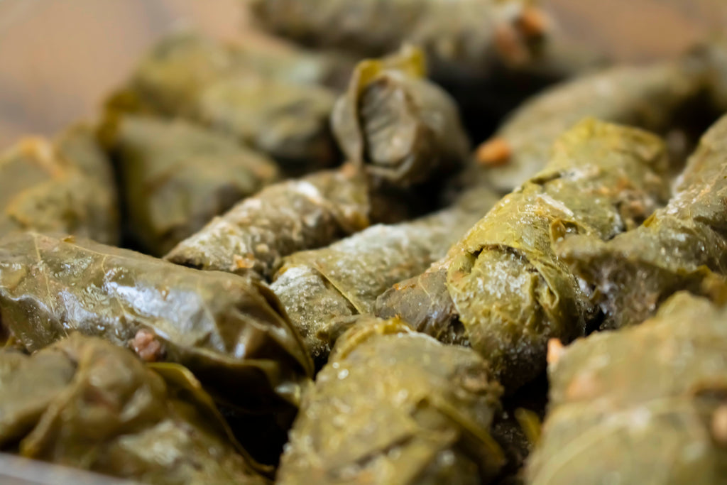 Stuffed Vine Leaves + Cooking Broth