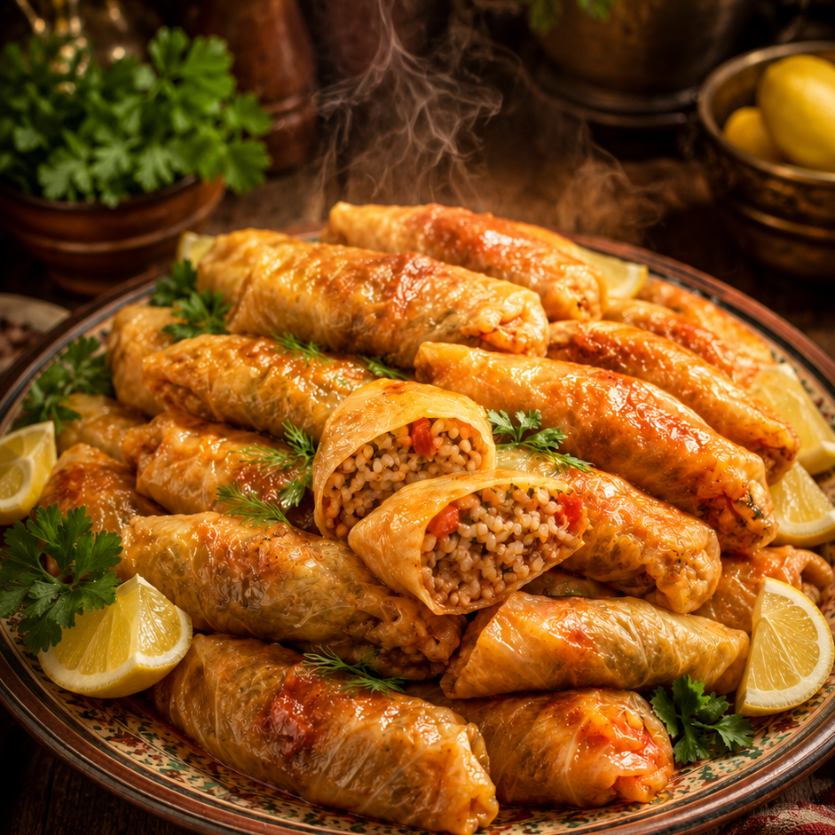 Stuffed Cabbage Rolls + Cooking Broth