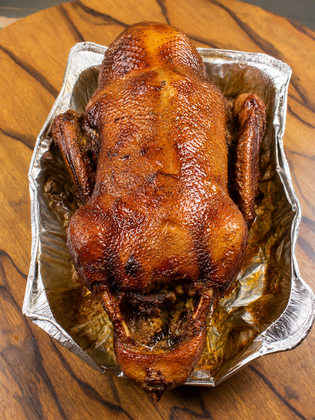 Stuffed Duck Ready for Browning with Broth